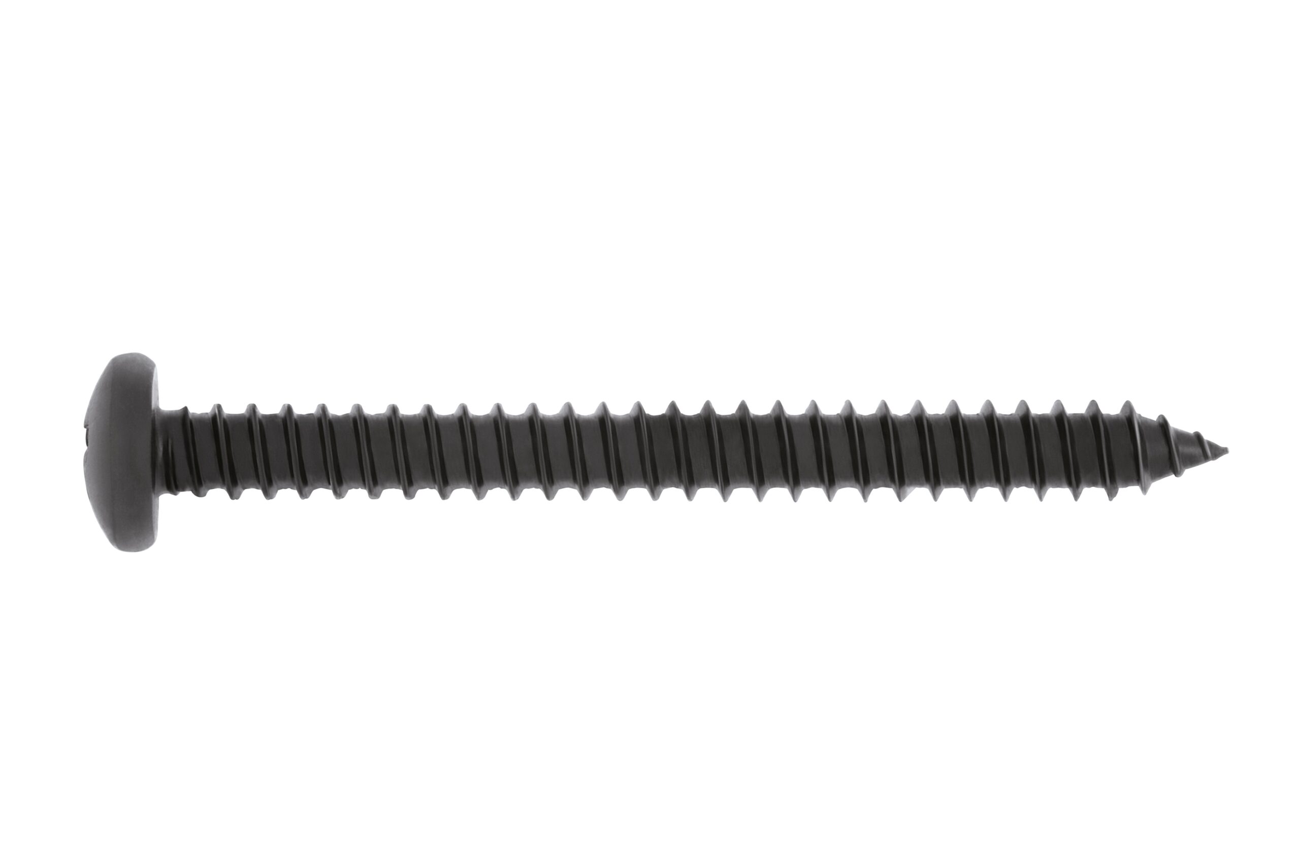 Tornillo rosca chapa, cabeza alomada acero . cabz. alomada negra H forma C