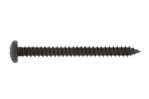 Tornillo rosca chapa, cabeza alomada acero . cabz. alomada negra H forma C
