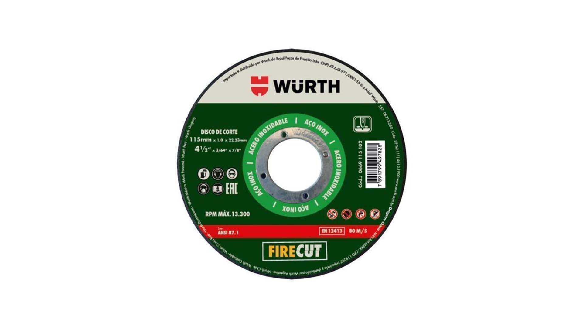 Disco de corte para acero inox. FIRE CUT