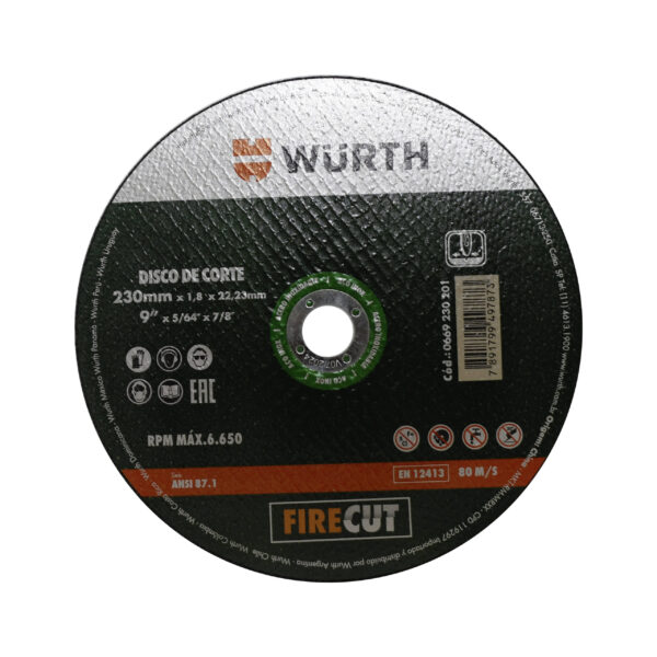 Disco de corte para acero inox. FIRE CUT
