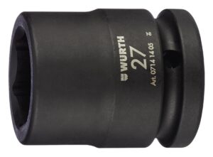 Llave vaso impacto 3/4 pulg. mét., hexag. corta