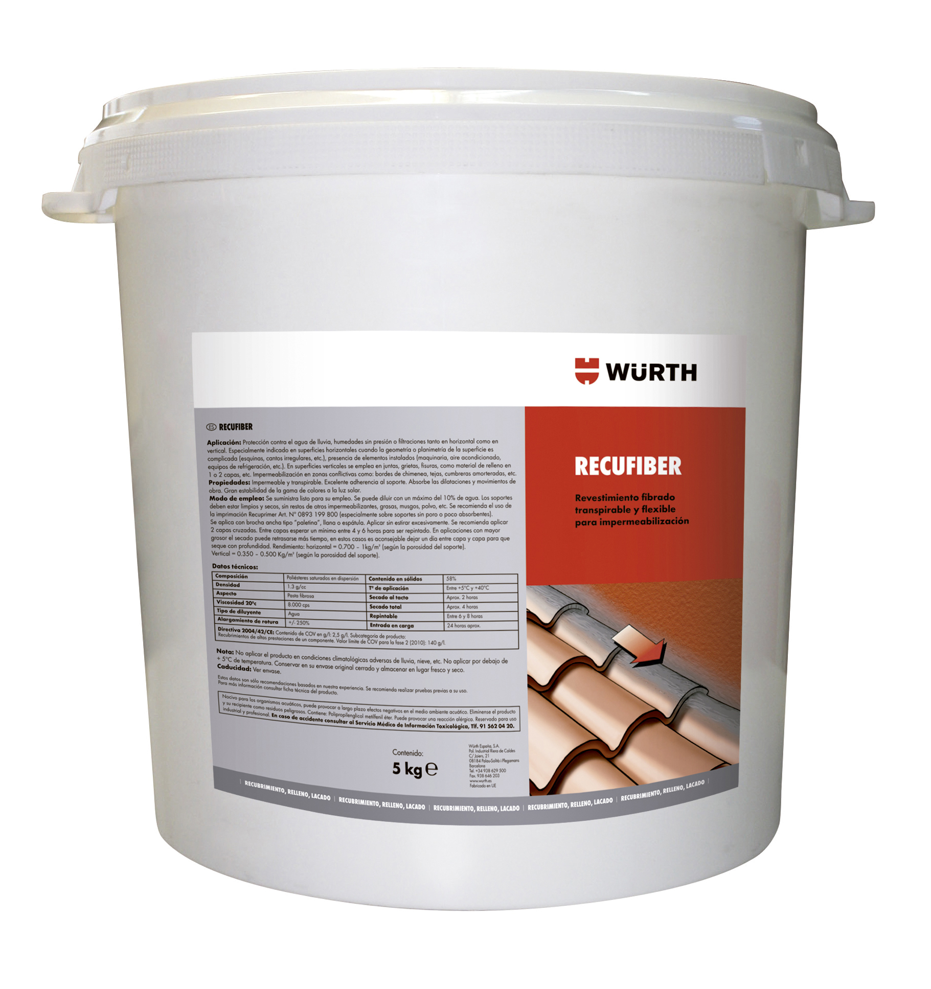 Revestimiento de superficie impermeable RECUFIBER