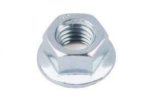 Tuerca de seguridad dentada acero 8 glv. pas. pel. gruesa dien. bloq.