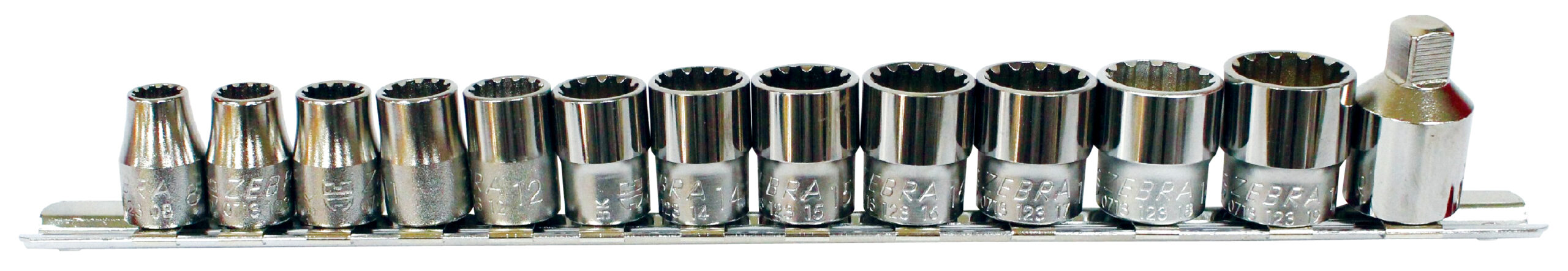 Llave de vaso multiperfil, surtido, 3/8", 13 pzs.
