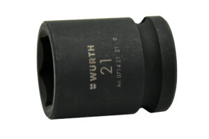 Llave vaso impacto 3/4 pulg. mét., hexag. corta